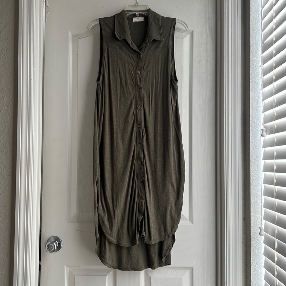 Duster button front tank top